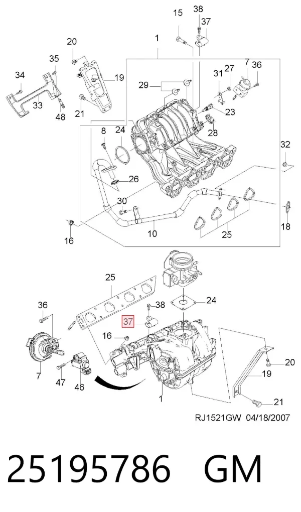 Czujnik ciśnienia w kolektorze ssącym, MAP 25195786 General Motors