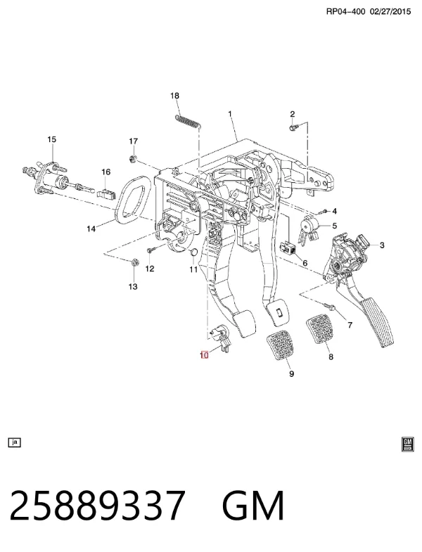 Czujnik włączania sprzęgła 25889337 General Motors