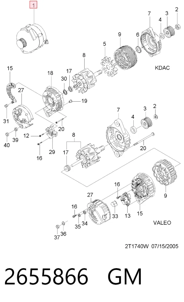 Alternator Chevrolet Aveo I