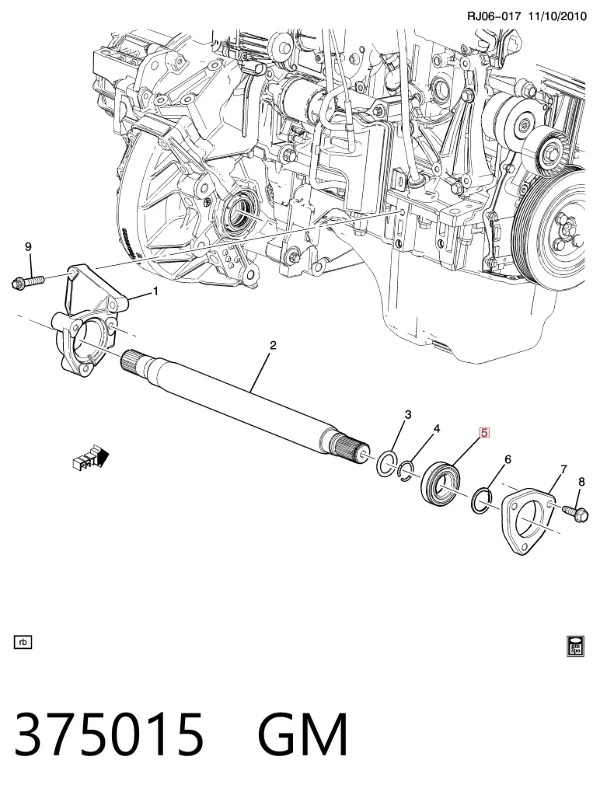 Łożysko podwieszane półosi przedniej 375015 General Motors