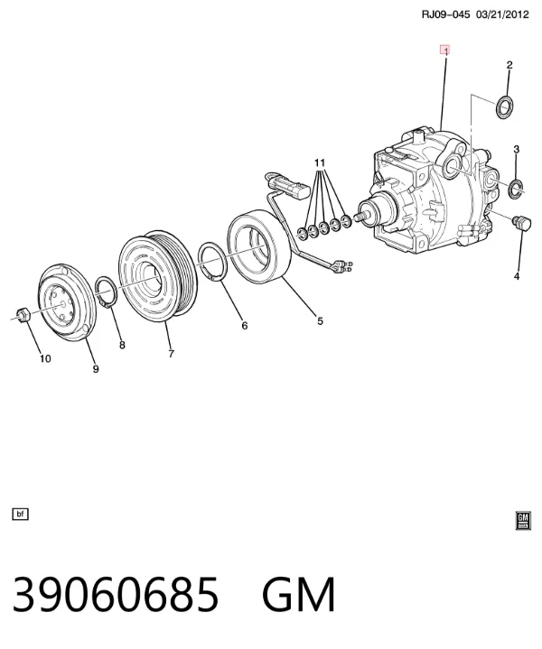 Sprężarka klimatyzacji 39060685 General Motors