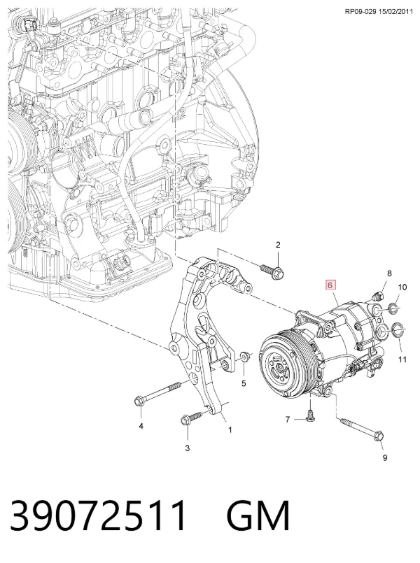 Sprężarka klimatyzacji 39072511 General Motors