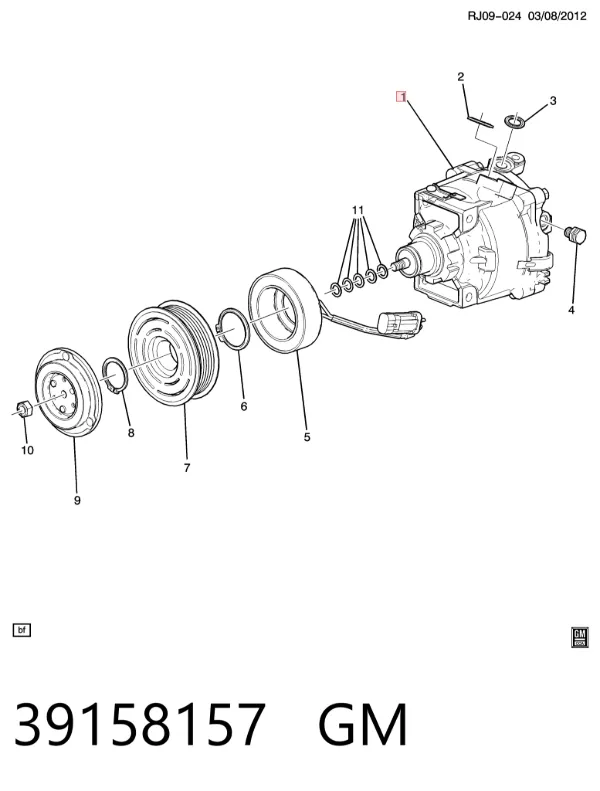 Sprężarka klimatyzacji 39158157 General Motors