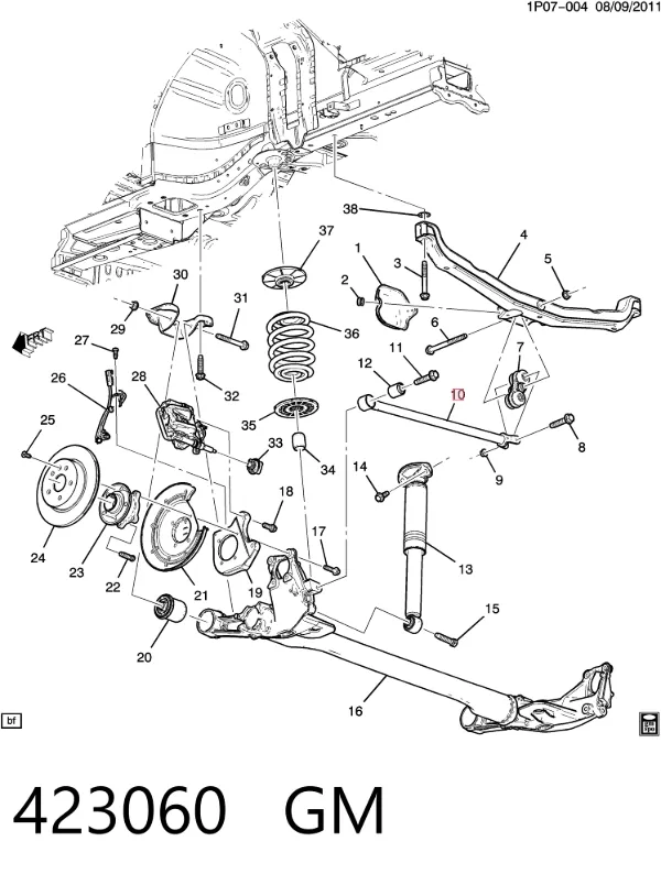 Silentblock drążka poprzecznego (zawieszenia tylnego) 423060 General Motors