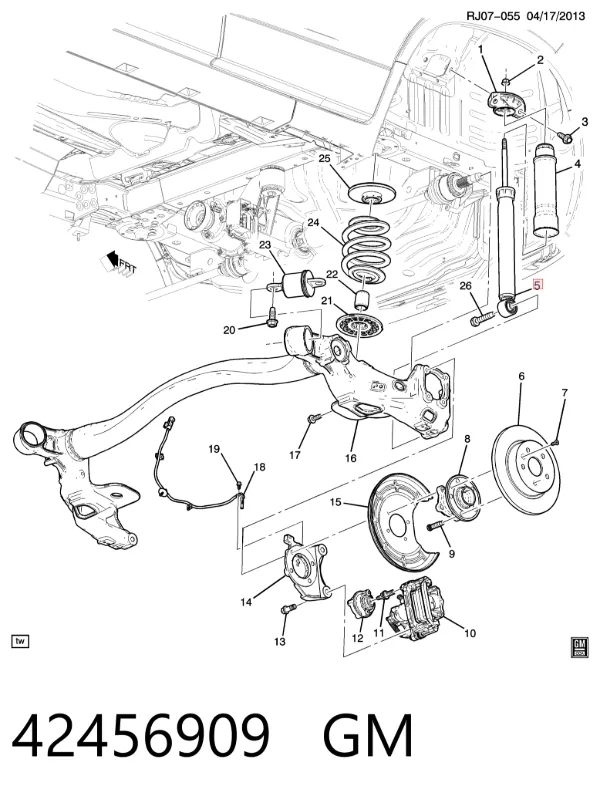 Amortyzator tylny 42456909 General Motors