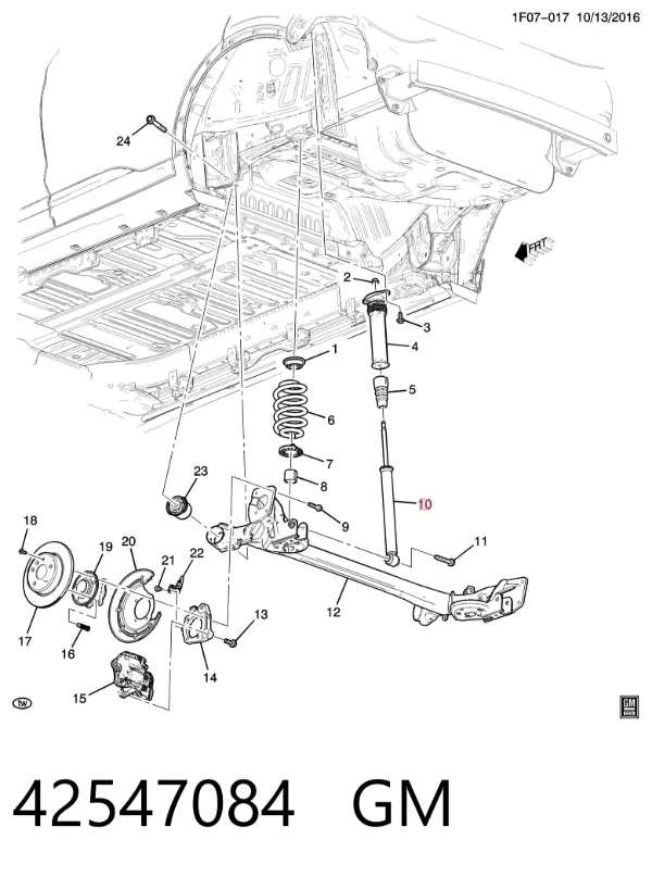 Amortyzator tylny 42547084 General Motors