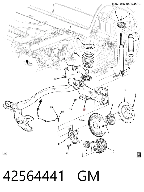 Korpus osi tylnej 42564441 General Motors
