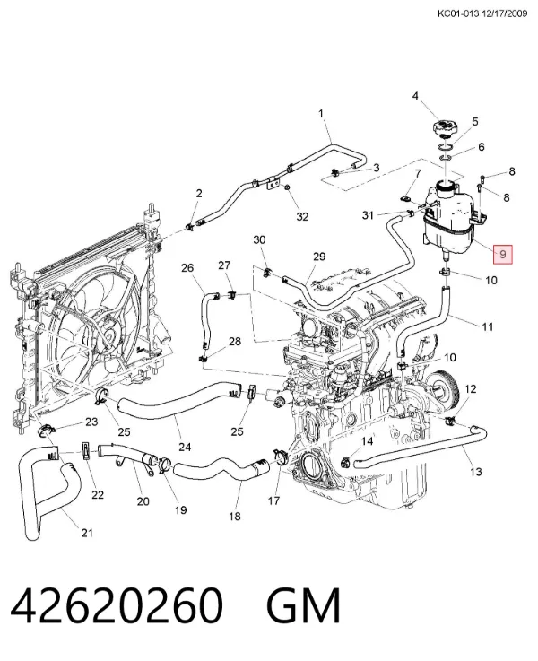 Zbiorniczek wyrównawczy układu chłodzenia 42620260 General Motors