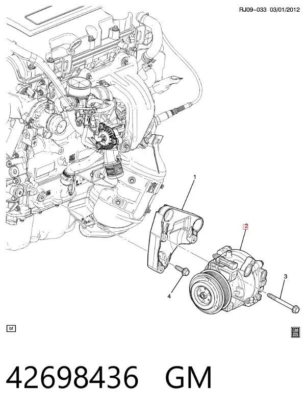 Sprężarka klimatyzacji 42698436 General Motors