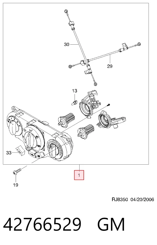 Sterownik trybów ogrzewania/klimatyzacji 42766529 General Motors