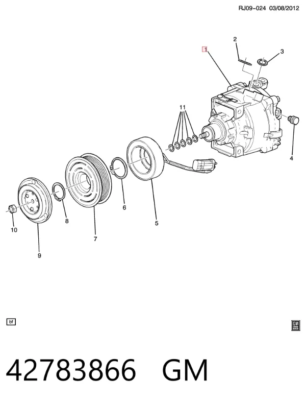 Sprężarka klimatyzacji 42783866 General Motors