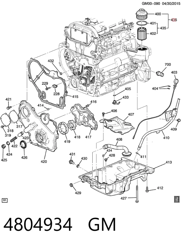 Filtr oleju 4804934 General Motors