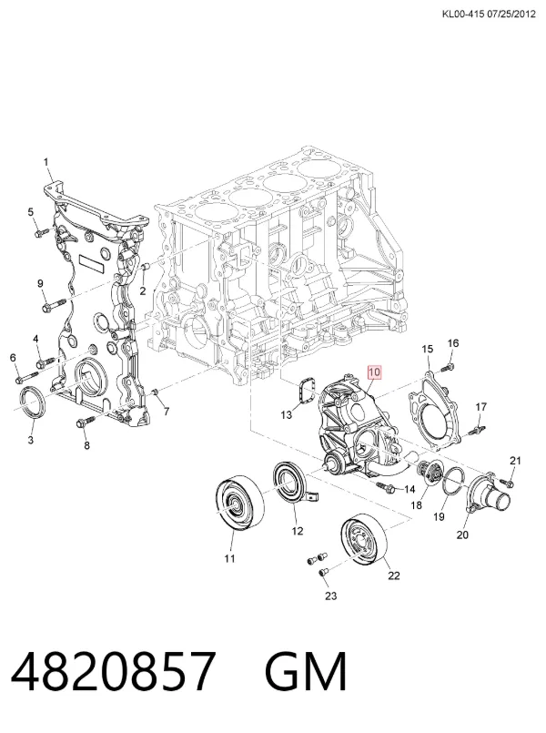 Pompa chłodząca wodna 4820857 General Motors