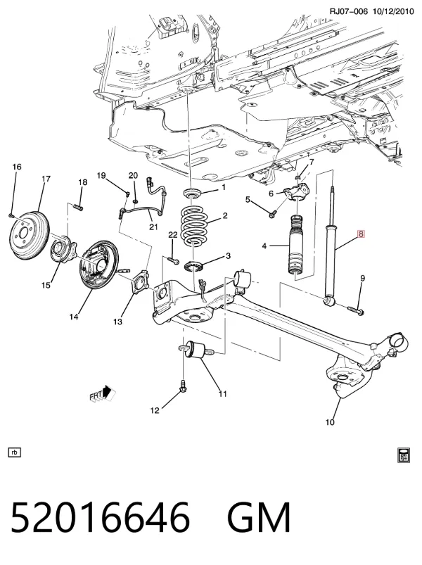 Amortyzator tylny 52016646 General Motors