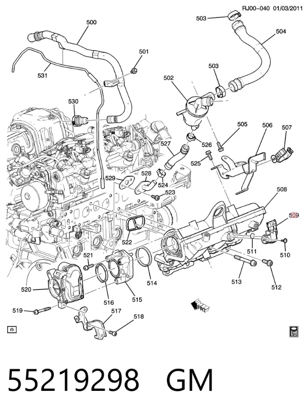 Czujnik ciśnienia w kolektorze ssącym, MAP 55219298 General Motors