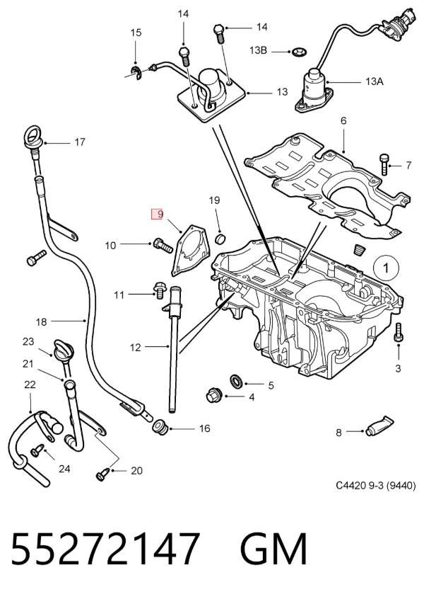 Uszczelniacz wału korbowego silnika tylny 55272147 General Motors