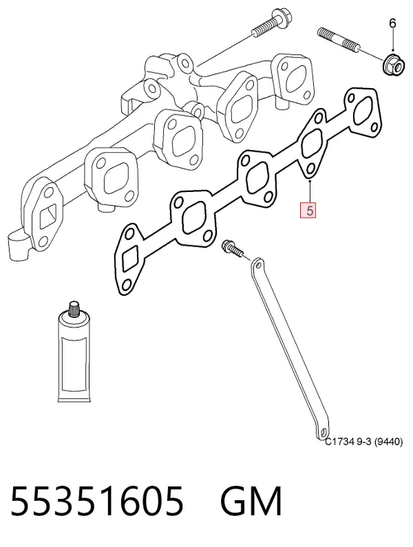 Uszczelka kolektora wydechowego Opel Frontera B
