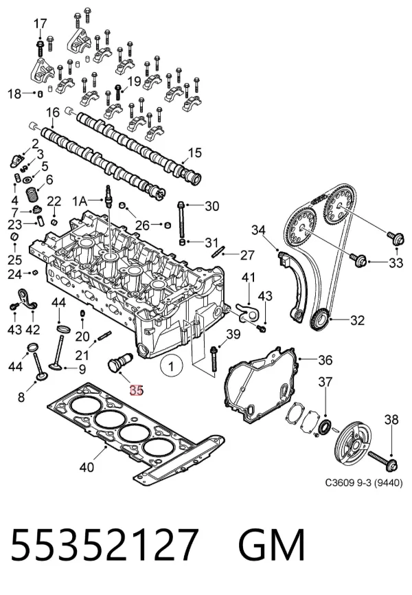 Napinacz łańcucha rozrządu 55352127 General Motors