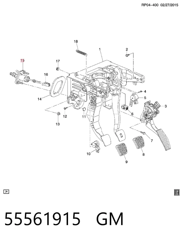 Cylinder sprzęgła główny 55561915 General Motors