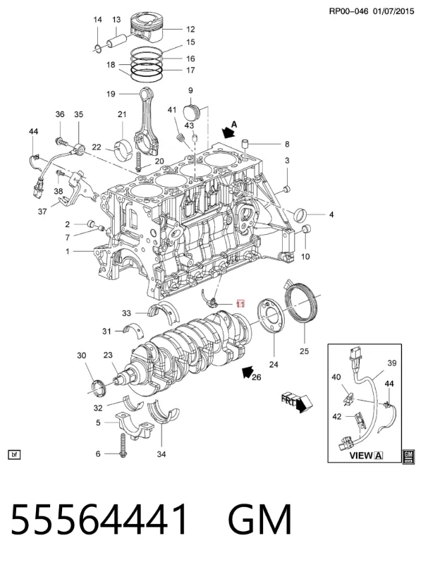 Wtryskiwacz olejowy 55564441 General Motors