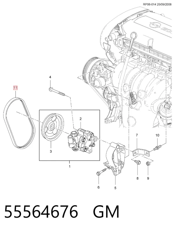 Pas napędowy mechanizmów 55564676 General Motors