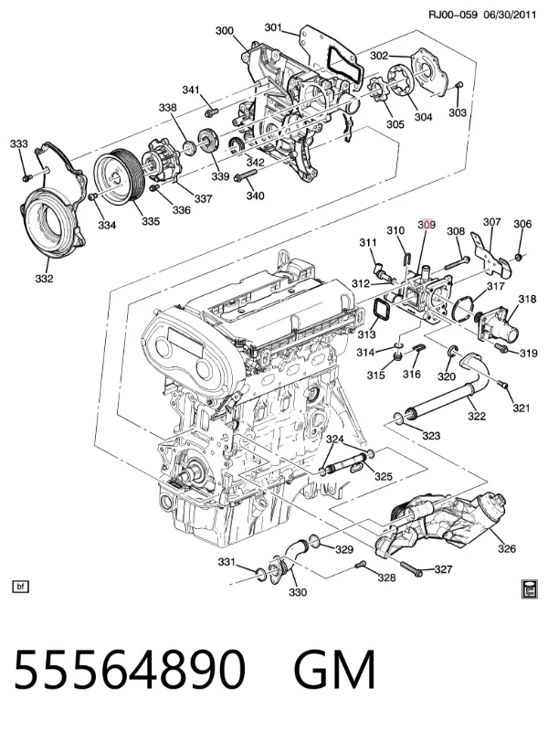 Obudowa termostatu 55564890 General Motors