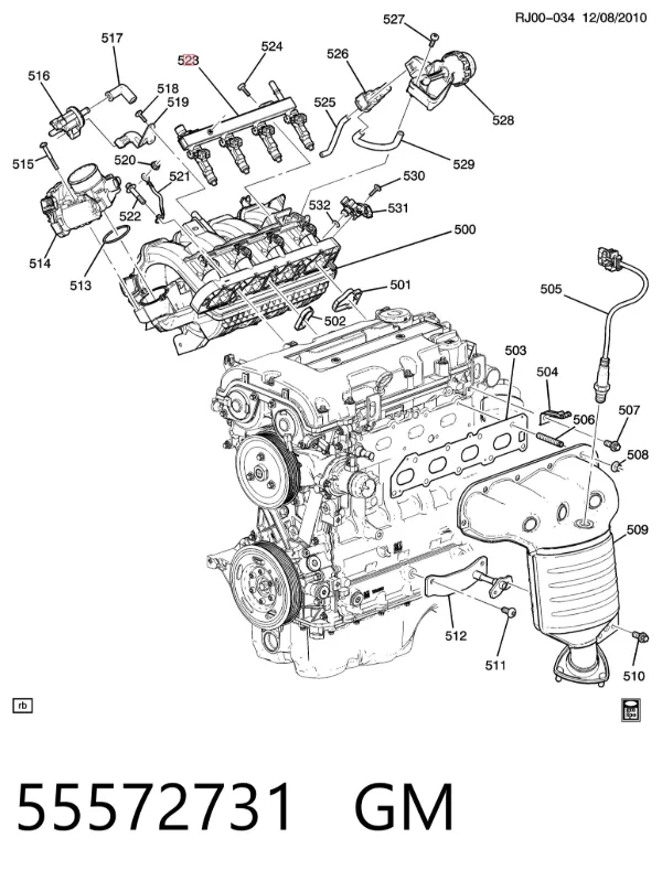 Rozdzielacz paliwa 55572731 General Motors