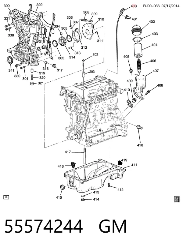 Bagnet poziomu oleju w silniku 55574244 General Motors