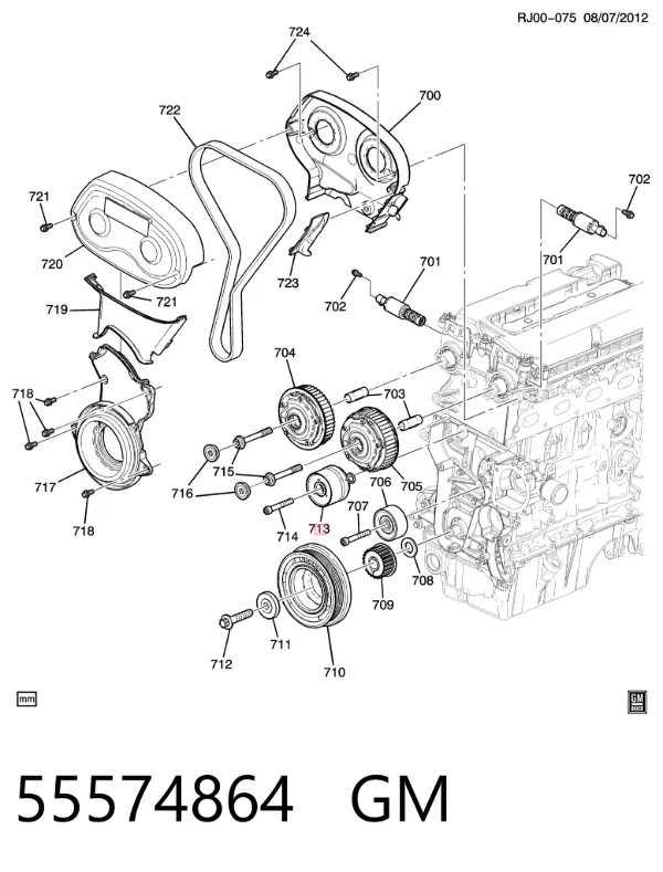 Rolka napinacza paska rozrządu 55574864 General Motors
