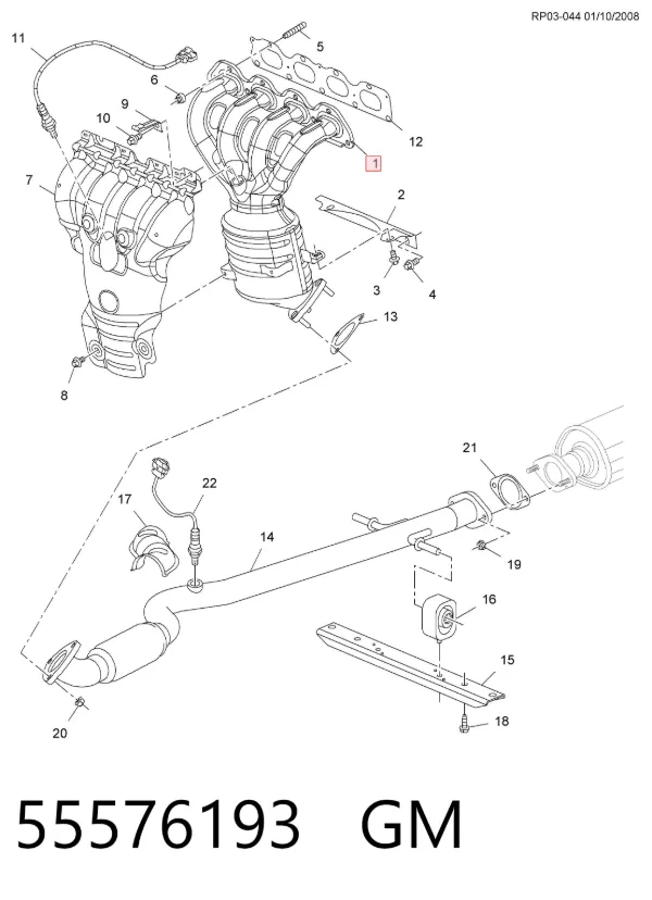 Konwerter-katalizator 55576193 General Motors