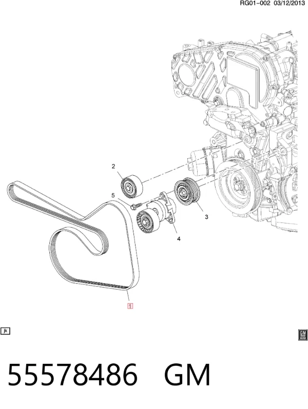 Pas napędowy mechanizmów 55578486 General Motors