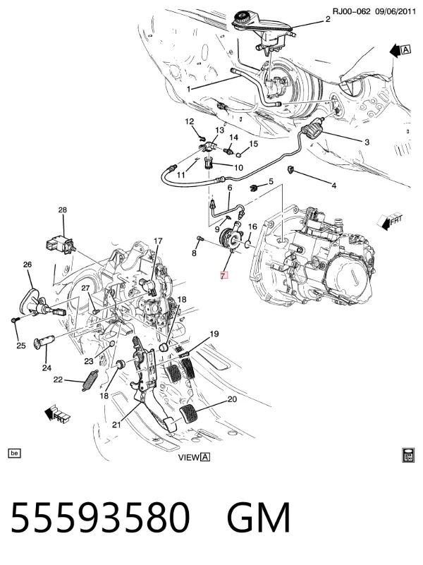 Cylinder roboczy sprzęgła (wysprzęglik) w komplecie z łożyskiem wyciskowym 55593580 General Motors