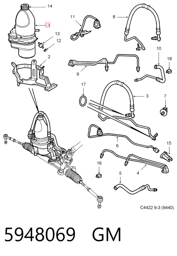 Pompa wspomagania hydraulicznego kierownicy 5948069 General Motors