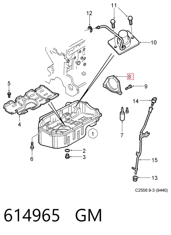 Uszczelniacz wału korbowego silnika tylny 614965 General Motors