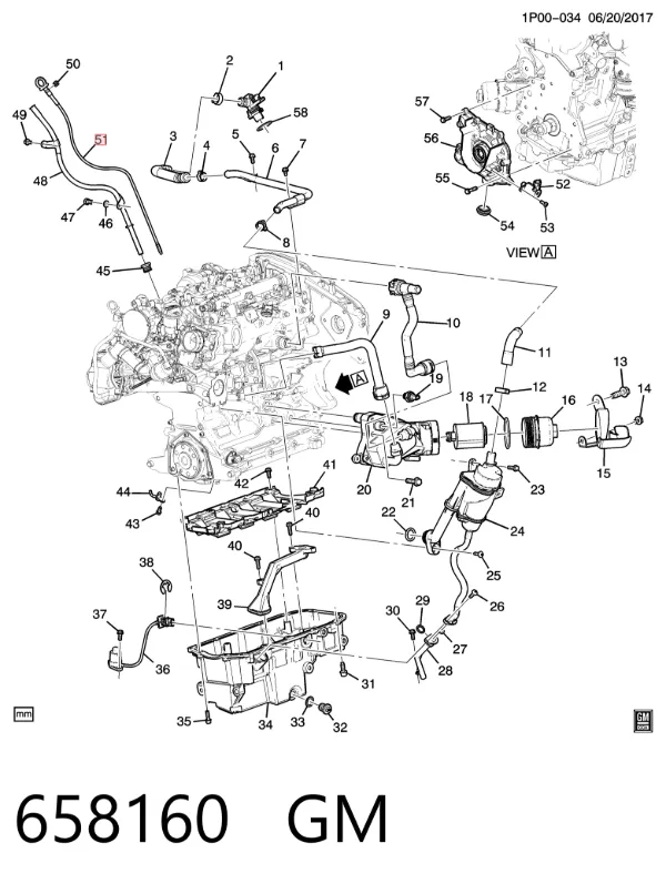 Bagnet poziomu oleju w silniku 658160 General Motors