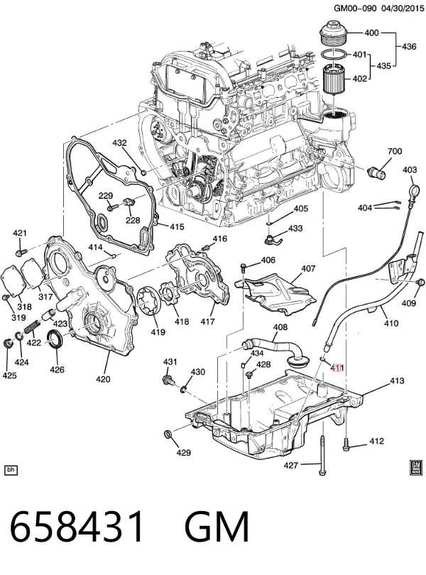 Uszczelka pompy wodnej 658431 General Motors