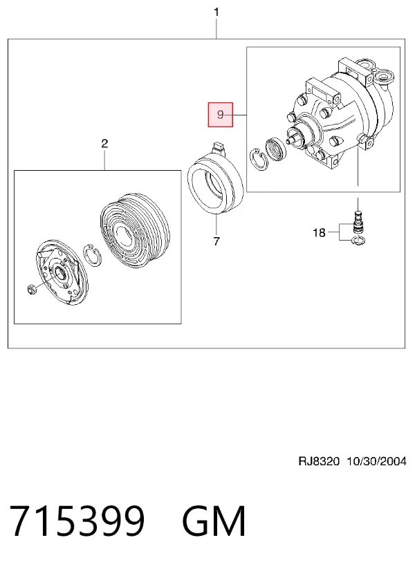Sprężarka klimatyzacji 715399 General Motors