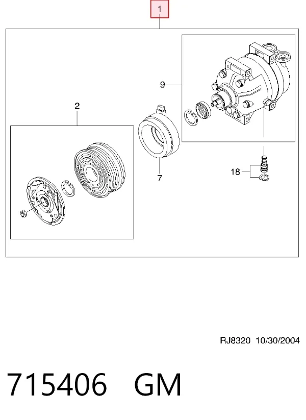 Sprężarka klimatyzacji 715406 General Motors