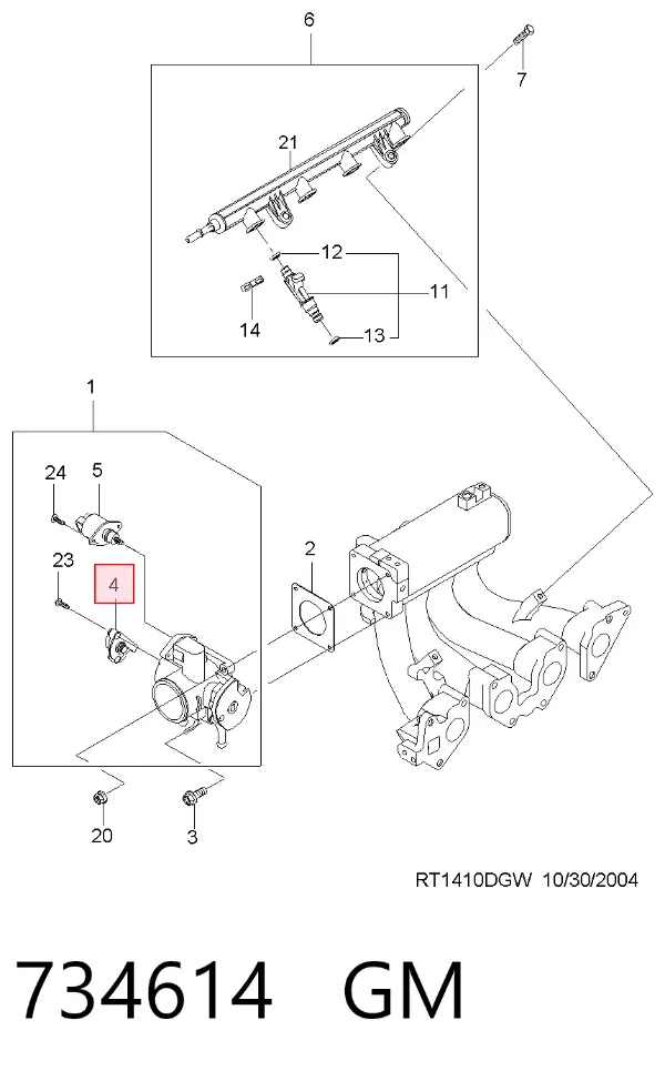 Czujnik położenia przepustnicy (potencjometr) 734614 General Motors