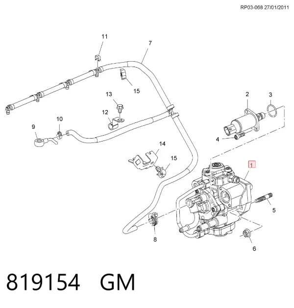 Pompa wtryskowa wysokiego ciśnienia 819154 General Motors