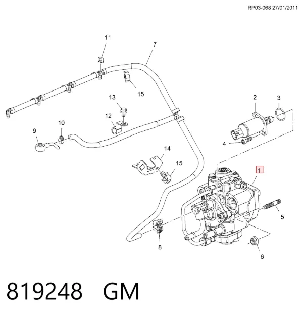 Pompa wtryskowa wysokiego ciśnienia 819248 General Motors