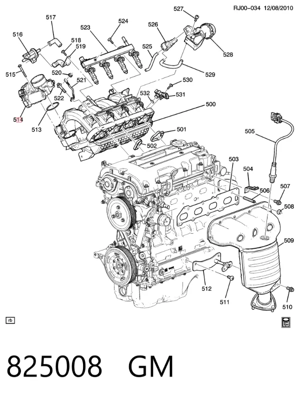 Przepustnica, komplet 825008 General Motors