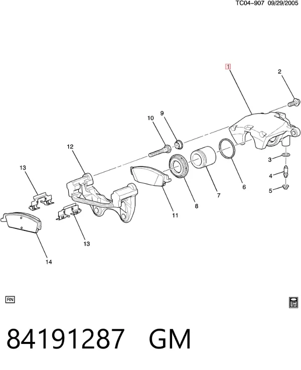 Zacisk hamulcowy tylny prawy 84191287 General Motors