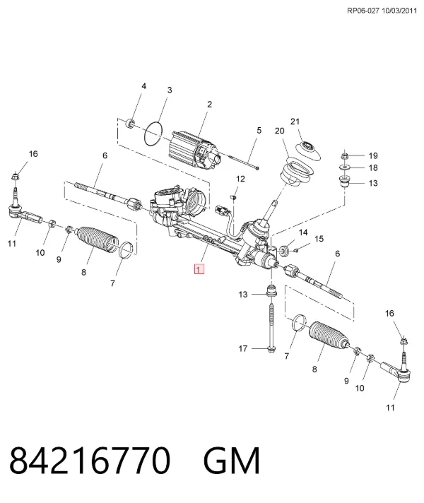 Listwa kierownicza (maglownica) 84216770 General Motors