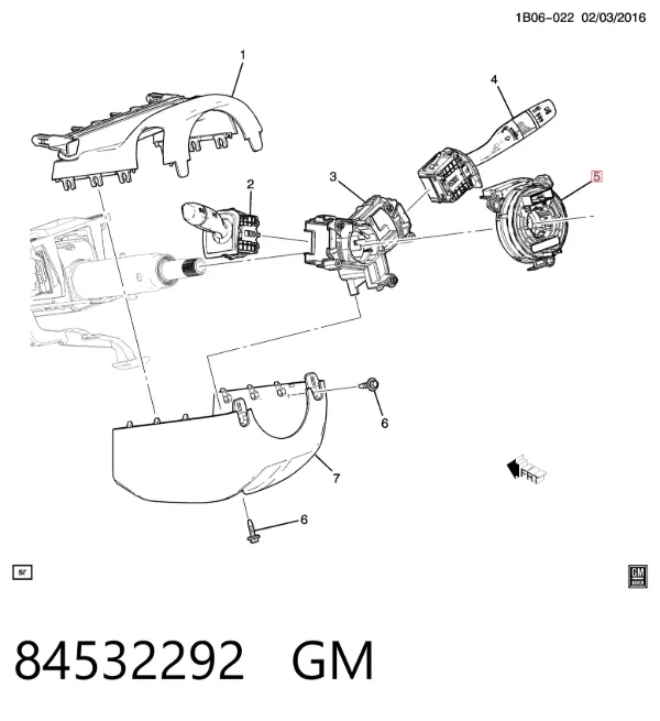 Pierścień kontaktowy AIRBAG, taśma kierownicy 84532292 General Motors