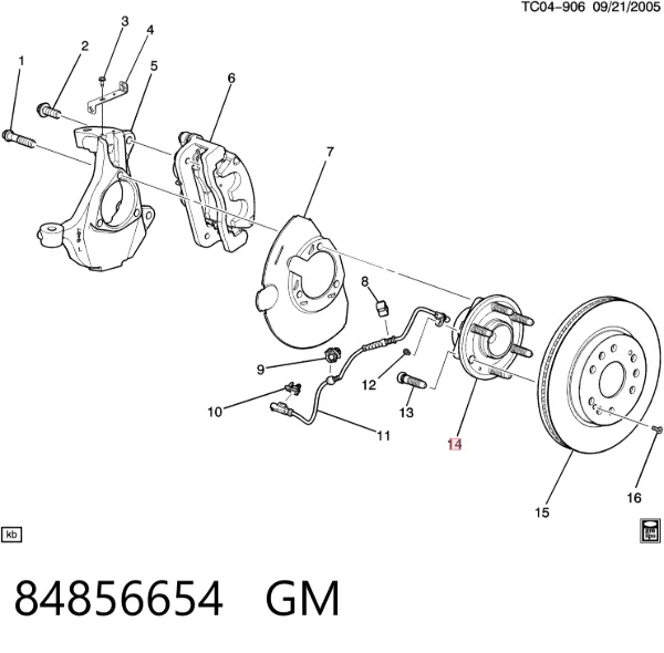 Piasta przednia 84856654 General Motors