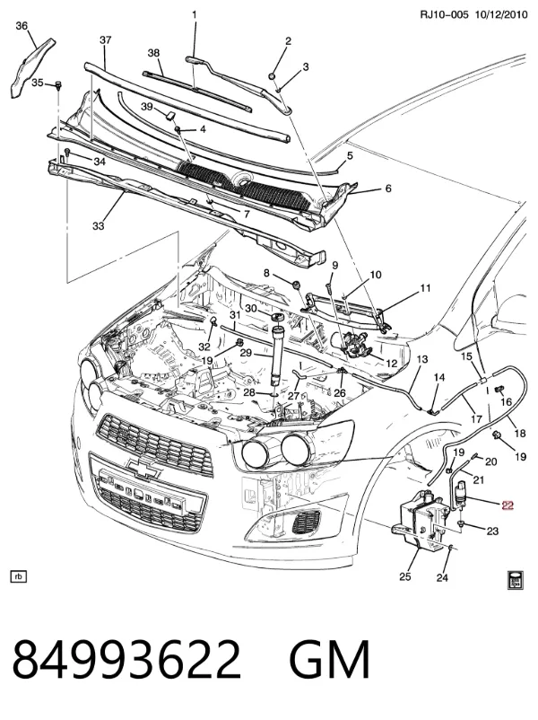 Pompka spryskiwacza szyby przedniej 84993622 General Motors