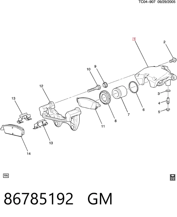 Zacisk hamulcowy tylny prawy 86785192 General Motors