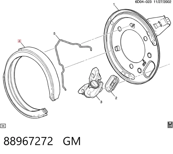 Klocki hamulca ręcznego 88967272 General Motors