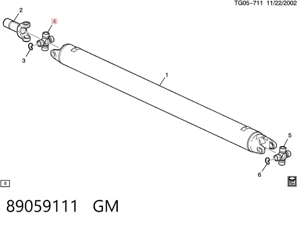Krzyżak wału Cardana tylnego 89059111 General Motors
